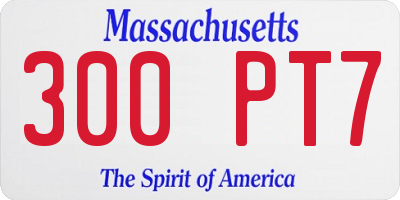 MA license plate 300PT7