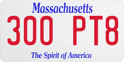 MA license plate 300PT8