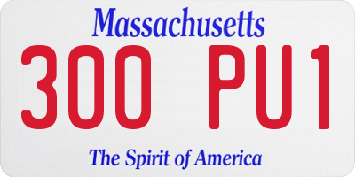 MA license plate 300PU1