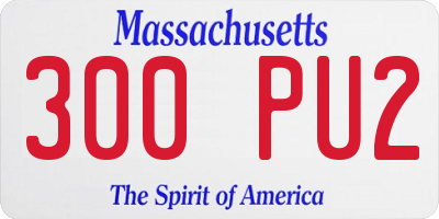 MA license plate 300PU2