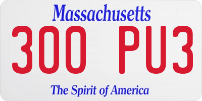 MA license plate 300PU3