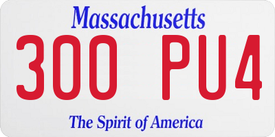 MA license plate 300PU4