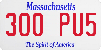 MA license plate 300PU5