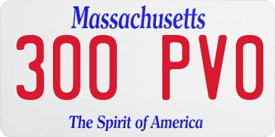MA license plate 300PV0