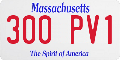 MA license plate 300PV1