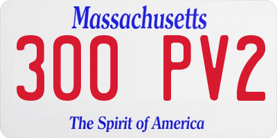 MA license plate 300PV2