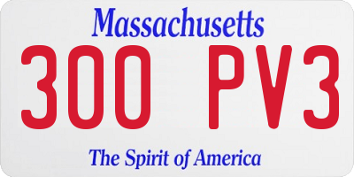 MA license plate 300PV3