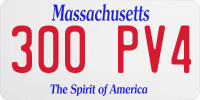 MA license plate 300PV4