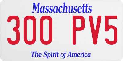 MA license plate 300PV5