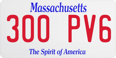 MA license plate 300PV6