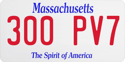 MA license plate 300PV7