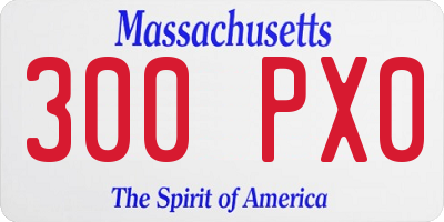 MA license plate 300PX0