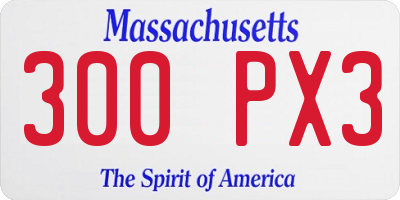 MA license plate 300PX3