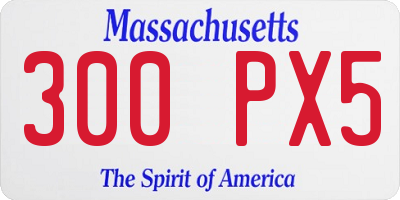 MA license plate 300PX5
