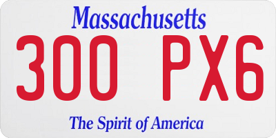 MA license plate 300PX6