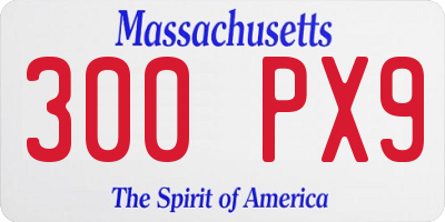 MA license plate 300PX9