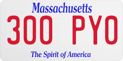 MA license plate 300PY0