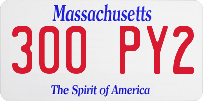MA license plate 300PY2