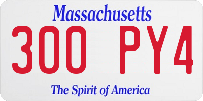 MA license plate 300PY4