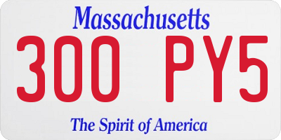 MA license plate 300PY5