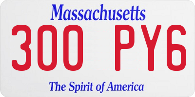 MA license plate 300PY6