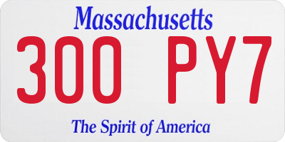 MA license plate 300PY7