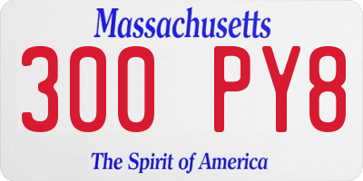 MA license plate 300PY8