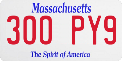 MA license plate 300PY9