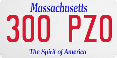 MA license plate 300PZ0