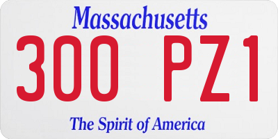 MA license plate 300PZ1