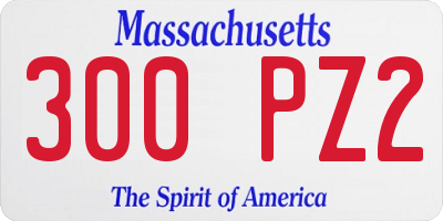 MA license plate 300PZ2