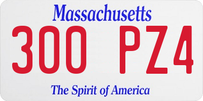 MA license plate 300PZ4