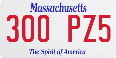 MA license plate 300PZ5