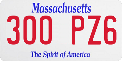 MA license plate 300PZ6