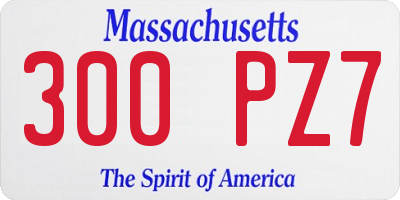 MA license plate 300PZ7