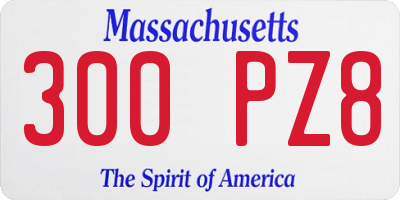 MA license plate 300PZ8
