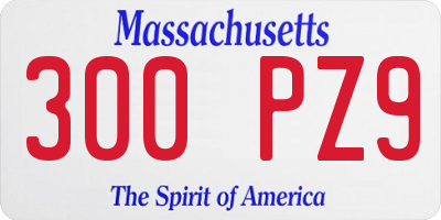 MA license plate 300PZ9