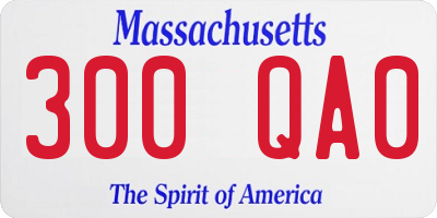 MA license plate 300QA0