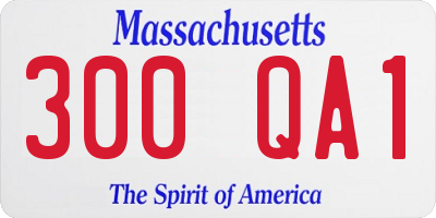 MA license plate 300QA1
