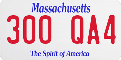 MA license plate 300QA4