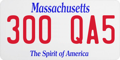 MA license plate 300QA5