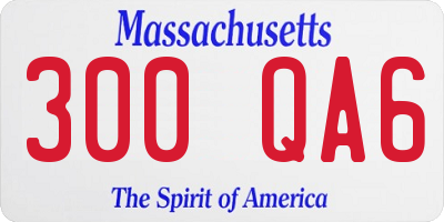 MA license plate 300QA6
