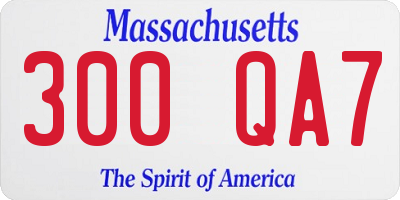MA license plate 300QA7