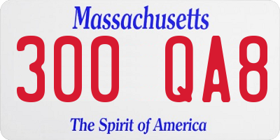 MA license plate 300QA8