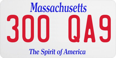 MA license plate 300QA9