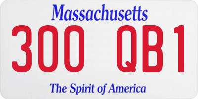 MA license plate 300QB1