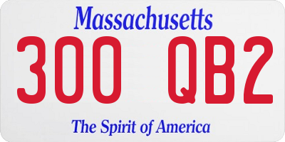 MA license plate 300QB2