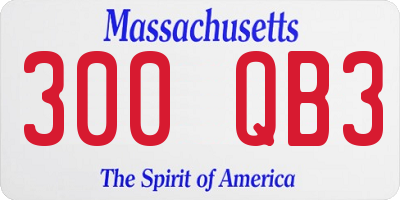 MA license plate 300QB3