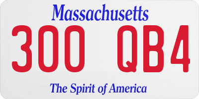 MA license plate 300QB4