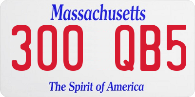 MA license plate 300QB5